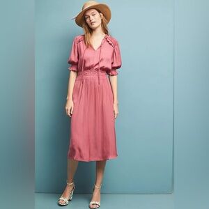 Anthropologie Cape May Midi Dress by Current Air Rose Pink